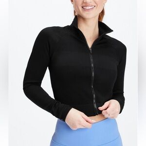 Fabletics Tory Cropped Seamless Jacket Black Small NWT